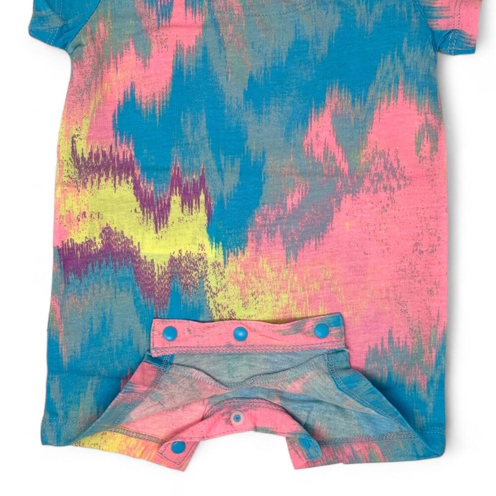 Nike Baby Girl Romper Tie Dye Short Sleeve Blue Printed Size Newborn 3 M… - Picture 5 of 5